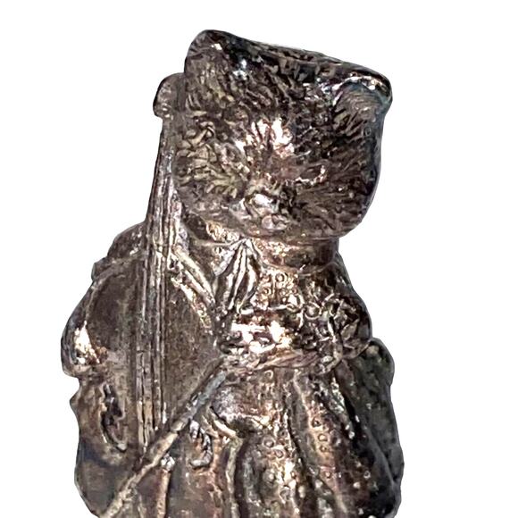 New England Collectors Hey Diddle Diddle Cat and the Fiddle Silver Plate Bell - Picture 1 of 9